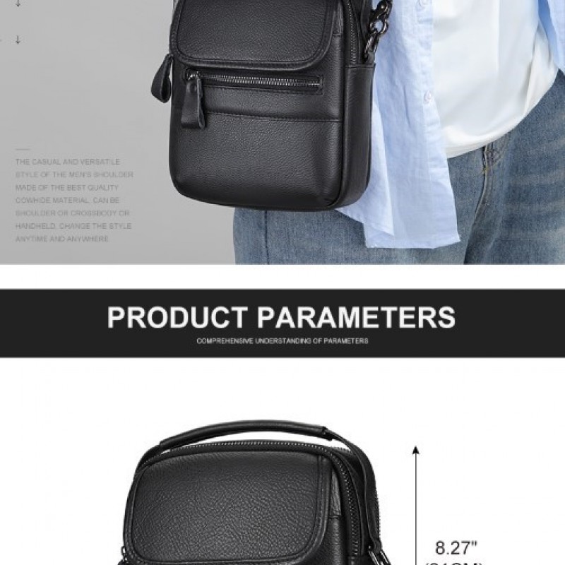 Δερμάτινο τσαντάκι ώμου Cardinal 6093 black