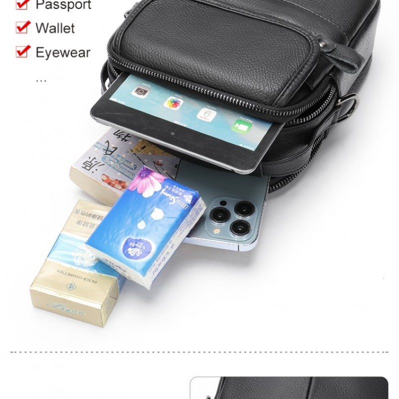 Δερμάτινο τσαντάκι ώμου Cardinal 6093 black