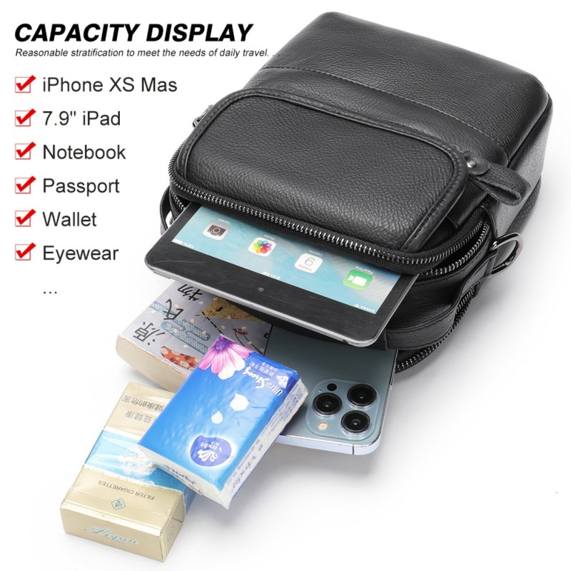 Δερμάτινο τσαντάκι ώμου Cardinal 6093 black