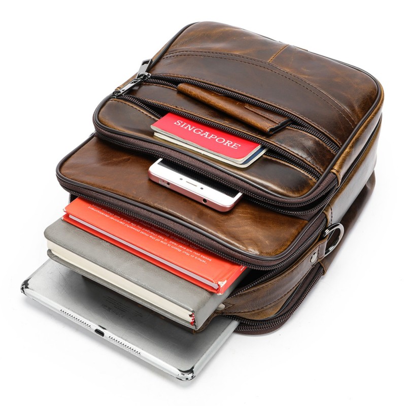 Δερμάτινο τσαντάκι ώμου Cardinal 6199 καφέ 