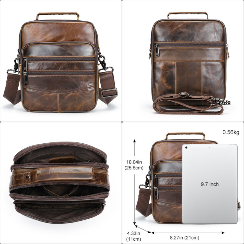 Δερμάτινο τσαντάκι ώμου Cardinal 6199 καφέ 