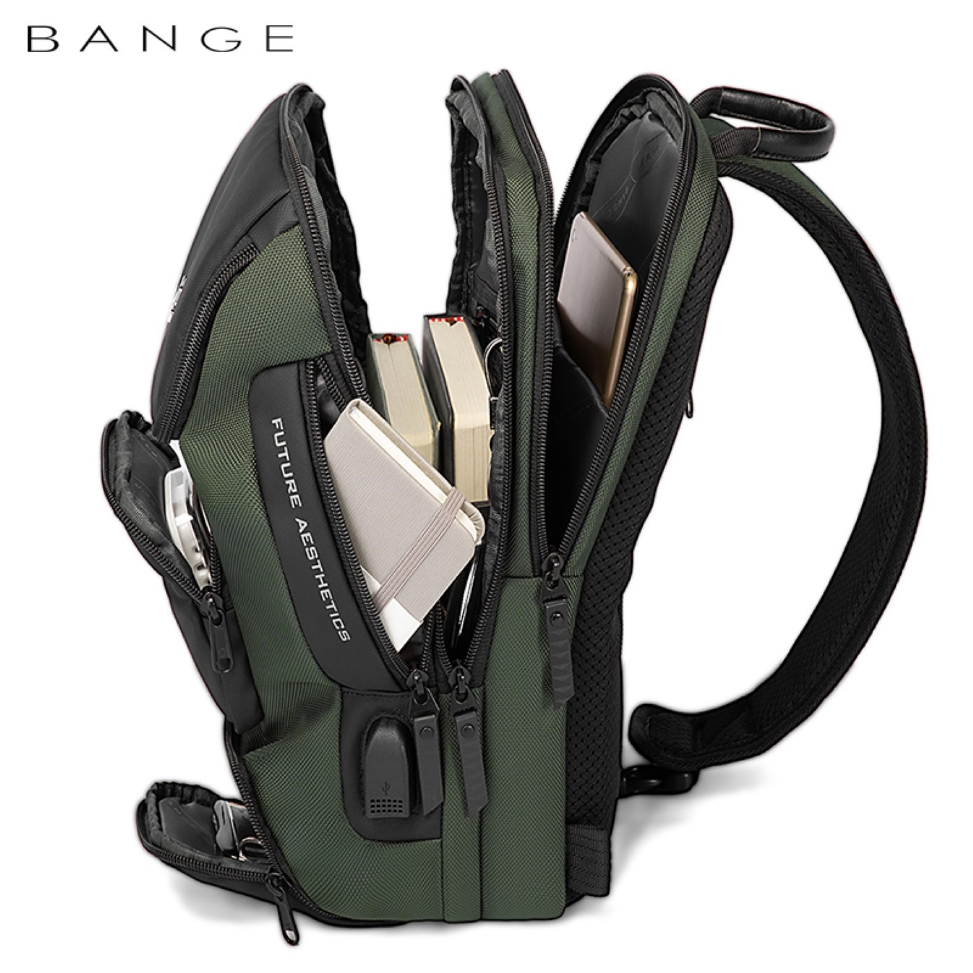 Τσαντάκι ώμου χιαστί crossbody Bange 7086 χακί 