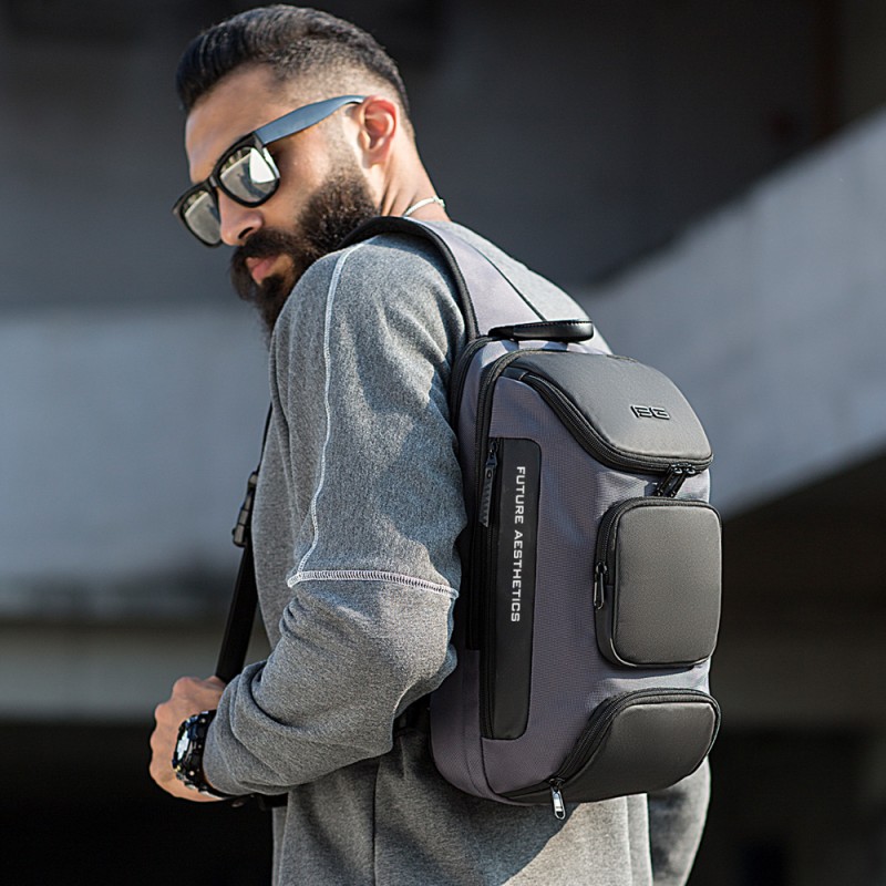 Τσαντάκι ώμου χιαστί crossbody Bange 7086 γκρί 