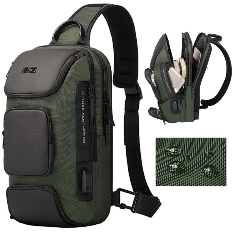 Τσαντάκι ώμου χιαστί crossbody Bange 7086 χακί 
