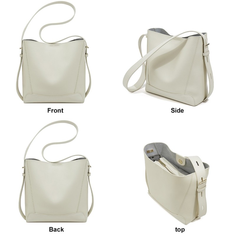 Δερμάτινη Γυναικεία Τσάντα Shopper ‘Ωμου Foxer 9136015F άσπρο 