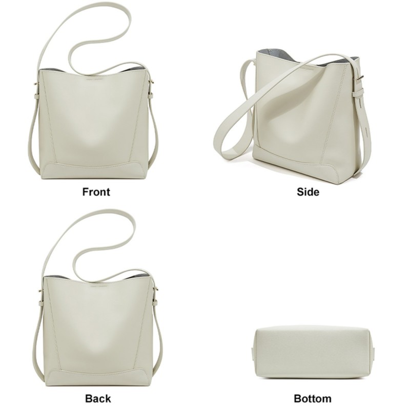 Δερμάτινη Γυναικεία Τσάντα Shopper ‘Ωμου Foxer 9136015F άσπρο 