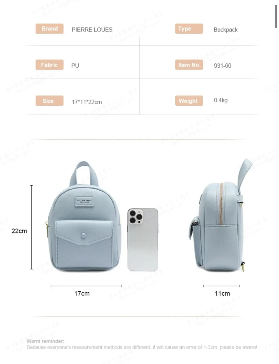 Σακίδιο Πλάτης Pierre Loues 931-60 κόκκινο 