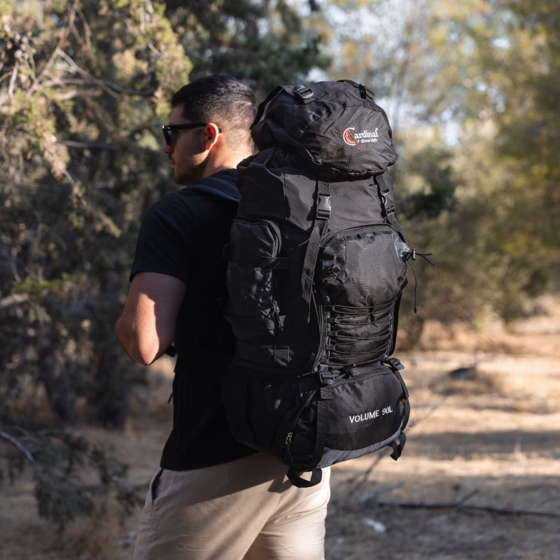 Σακίδιο πλάτης ορειβατικό υπαίθριο αδιάβροχο 990 90L μαύρο 