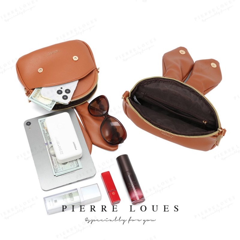 Γυναικεία Τσάντα Χιαστί Pierre Loues C339-1 καφέ 