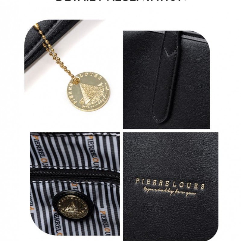 Γυναικεία Τσάντα Ώμου Shopper Pierre Loues 914-62 μαύρο 