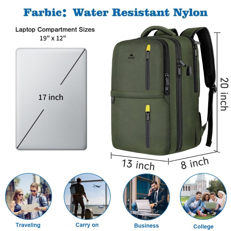 Σακίδιο πλάτης 40L Ταξιδιου 17” Matein 1197 χακί 