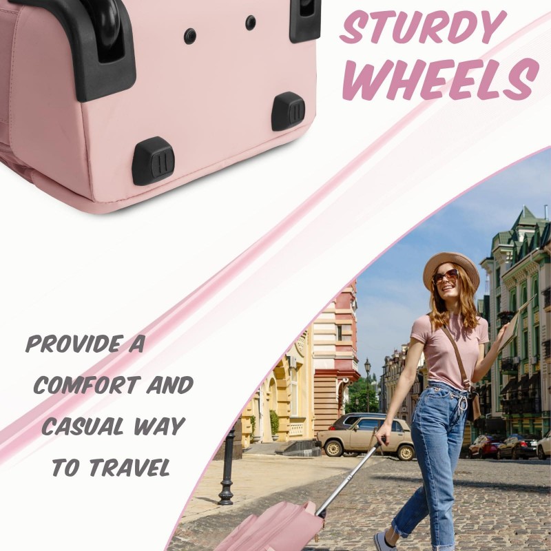 Γυναικείο Σακίδιο πλάτης Τροχήλατο 42L Laptop 17,3” Matein 1417 ροζ