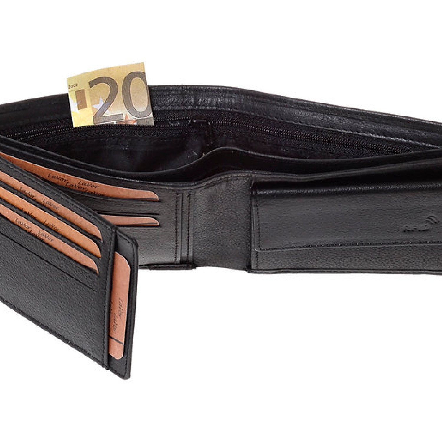 LaVor 1-3832 Ανδρικό Δερμάτινο Πορτοφόλι με RFID Μαυρο 1-3832-black