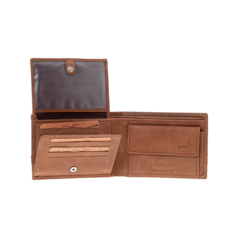 LaVor 1-3833 Ανδρικό Δερμάτινο Πορτοφόλι με RFID Crunch 1-3833-crunch