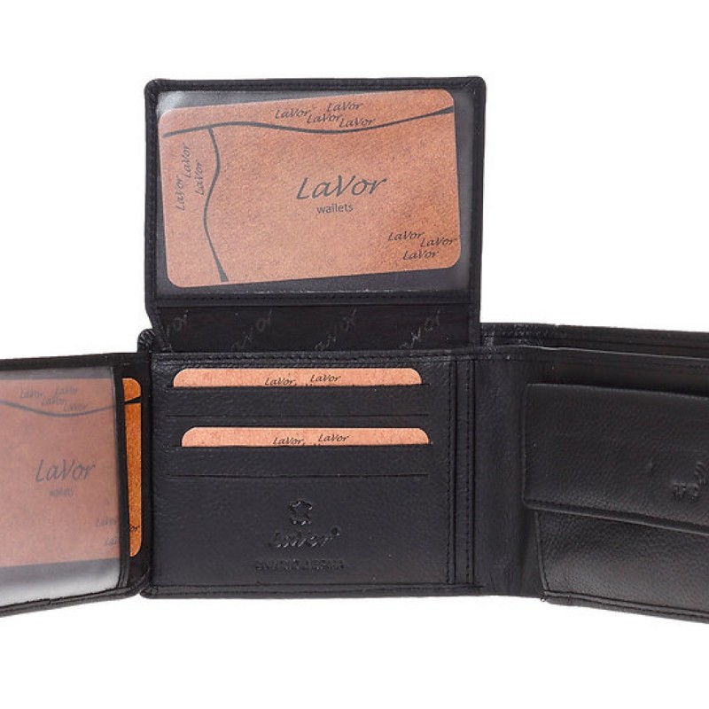 LaVor 1-3834 Ανδρικό Δερμάτινο Πορτοφόλι με RFID Μαυρο 1-3834-black