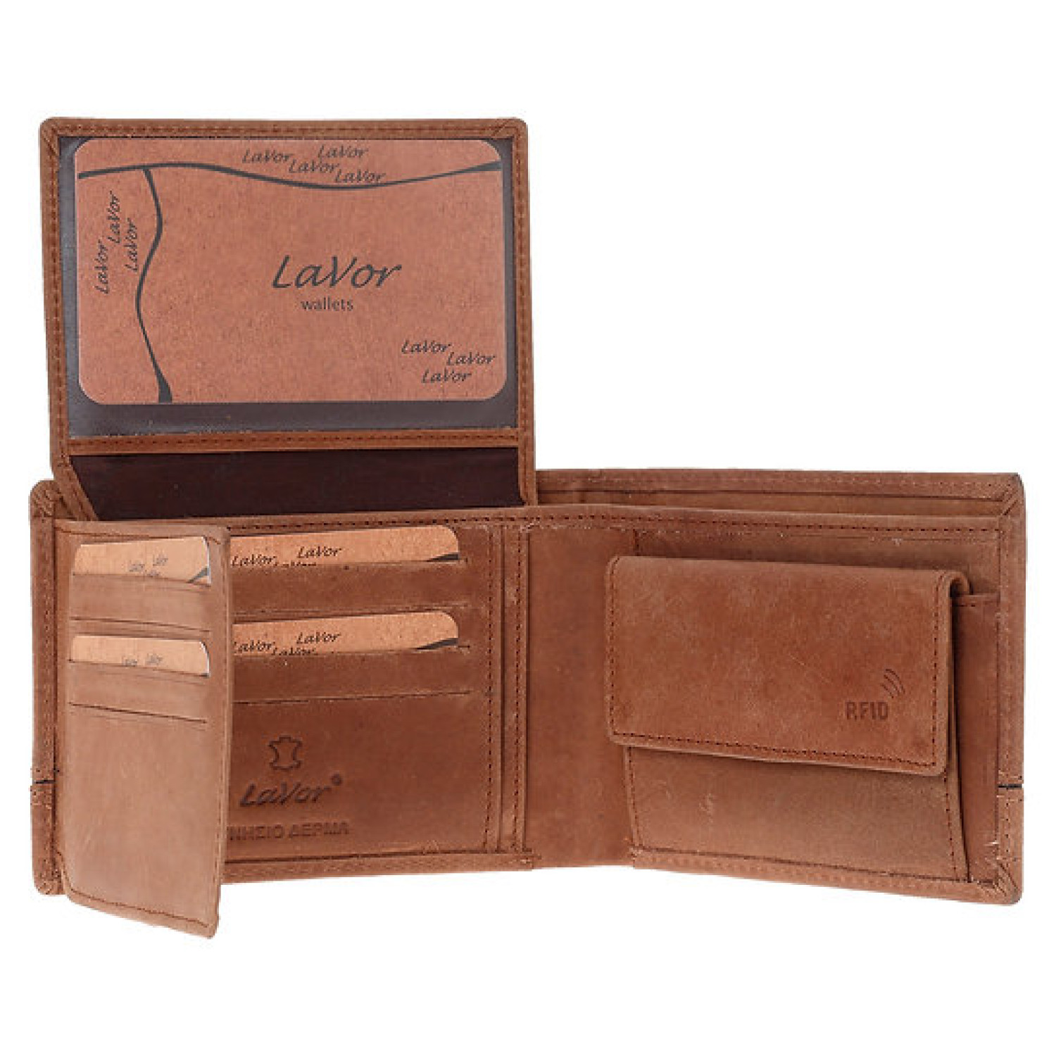 LaVor 1-3834 Ανδρικό Δερμάτινο Πορτοφόλι με RFID Crunch 1-3834-crunch