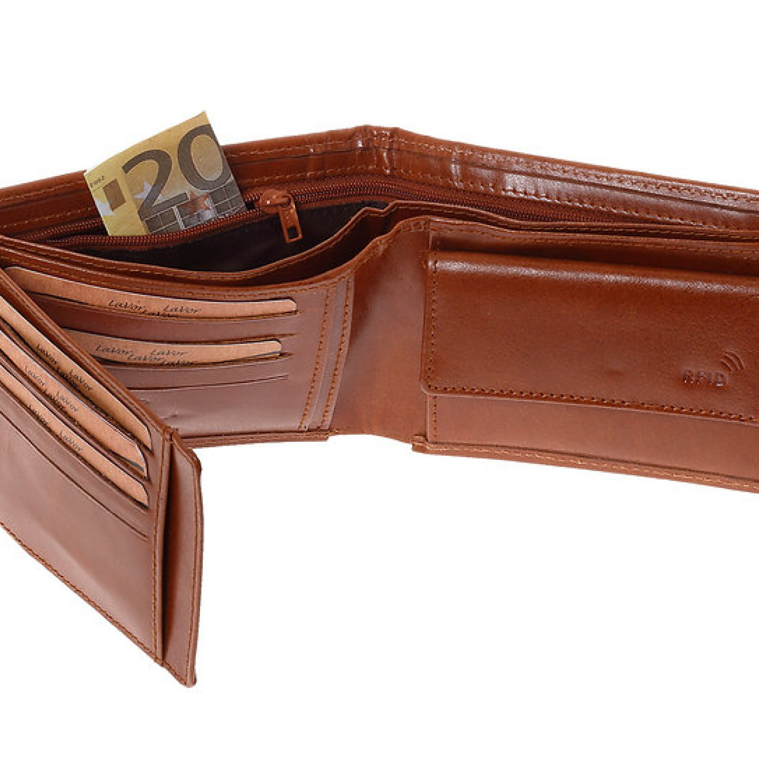 LaVor 1-3837 Ανδρικό Δερμάτινο Πορτοφόλι με RFID Κονιακ 1-3837-cognac