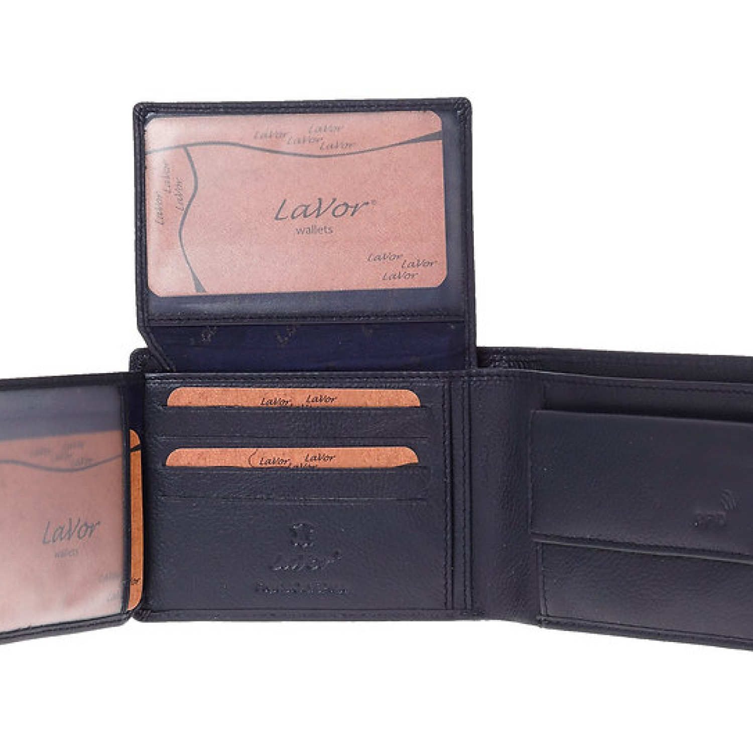 LaVor 1-3839 Ανδρικό Δερμάτινο Πορτοφόλι με RFID Μπλε 1-3839-blue