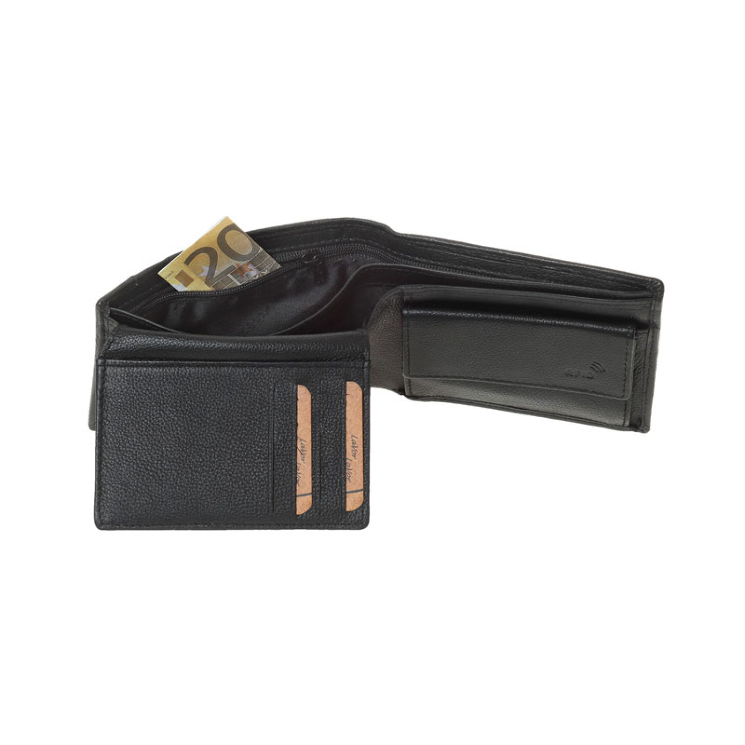 LaVor Ανδρικό Δερμάτινο Πορτοφόλι με Rfid Μαύρο 1-3843-BLACK