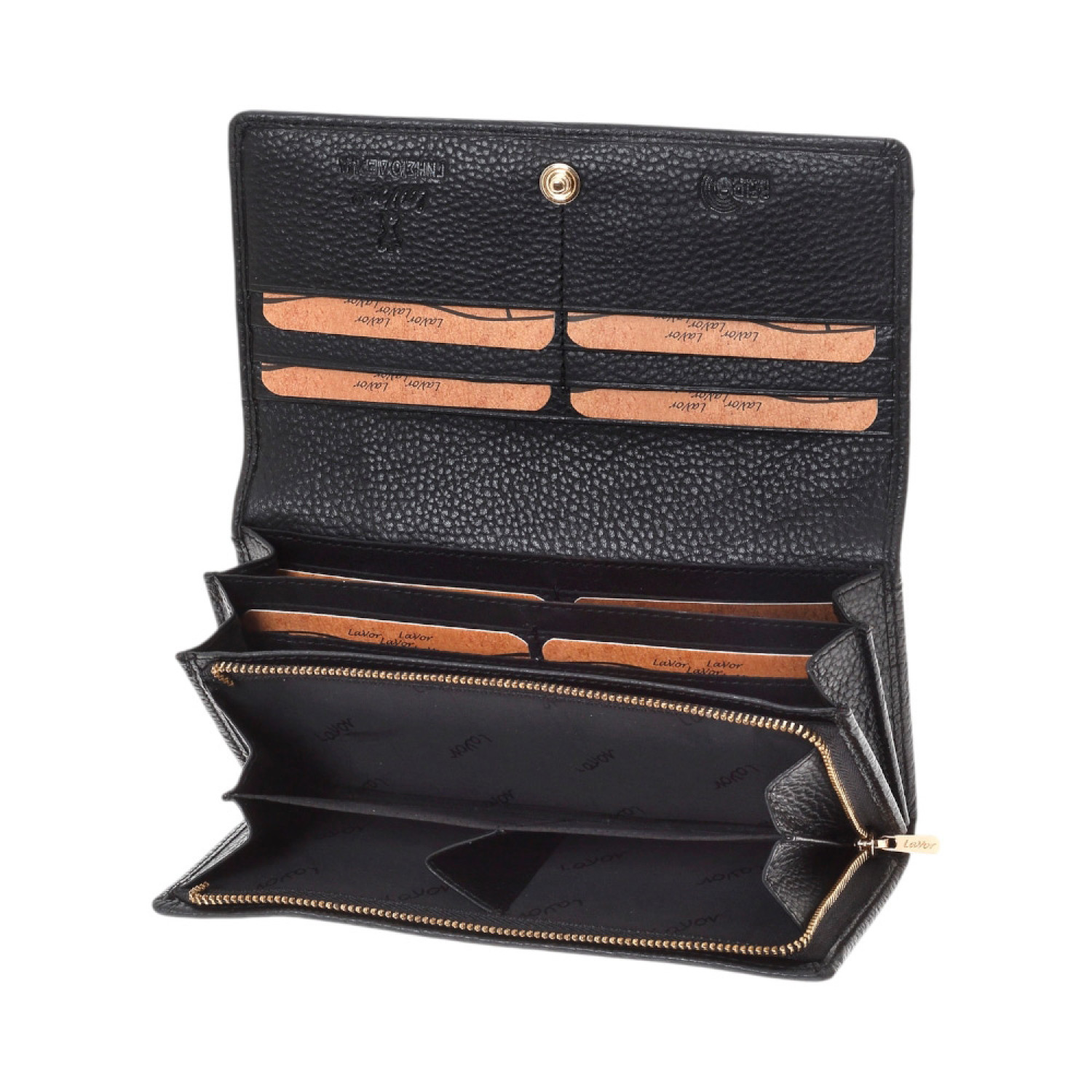 LaVor 1-6154 Γυναικείο Δερμάτινο Πορτοφόλι με Rfid Μαύρο 1-6154-BLACK
