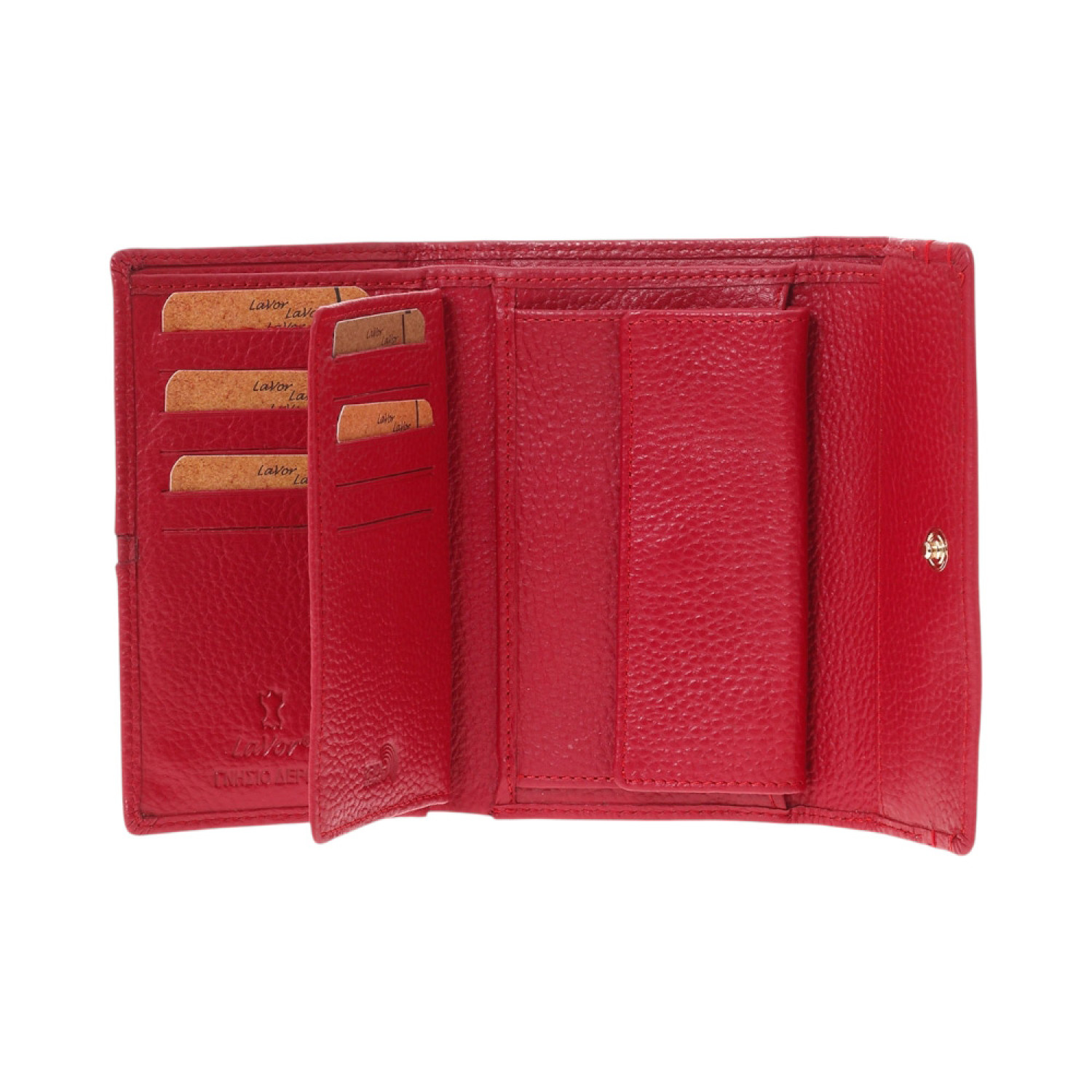 LaVor 1-6157 Γυναικείο Δερμάτινο Πορτοφόλι με Rfid Κόκκινο 1-6157-RED