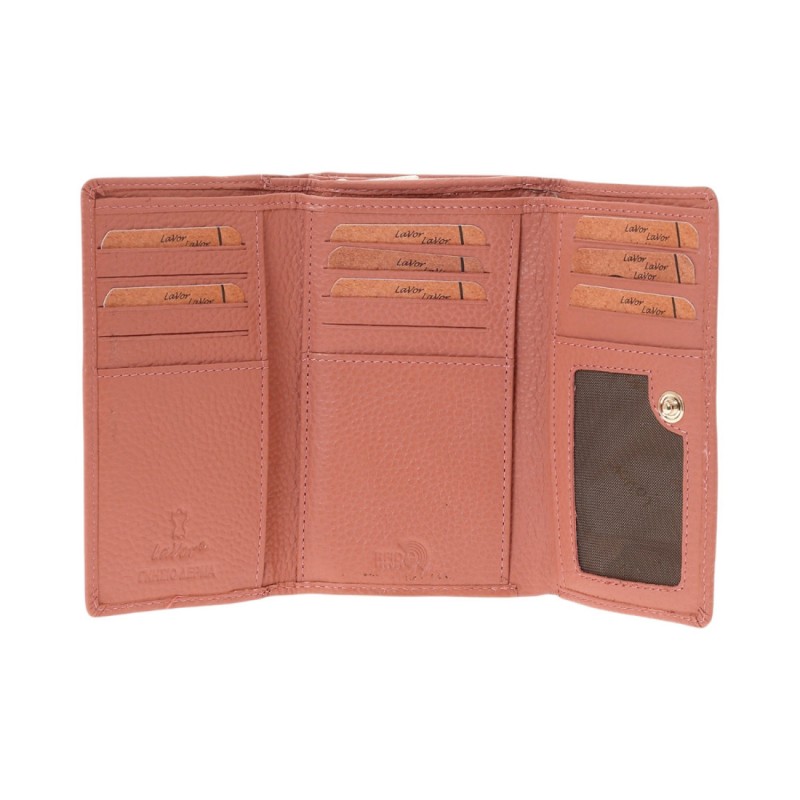 LaVor 1-6158 Γυναικείο Δερμάτινο Πορτοφόλι με Rfid Ροζ 1-6158-ΡΟΖ