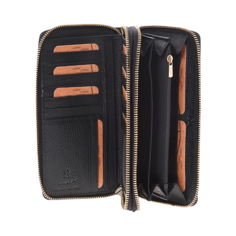 LaVor 1-6159 Γυναικείο Δερμάτινο Πορτοφόλι με Rfid Μαύρο 1-6159-BLACK
