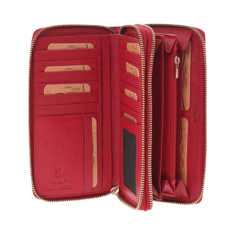 LaVor 1-6159 Γυναικείο Δερμάτινο Πορτοφόλι με Rfid Κόκκινο 1-6159-RED