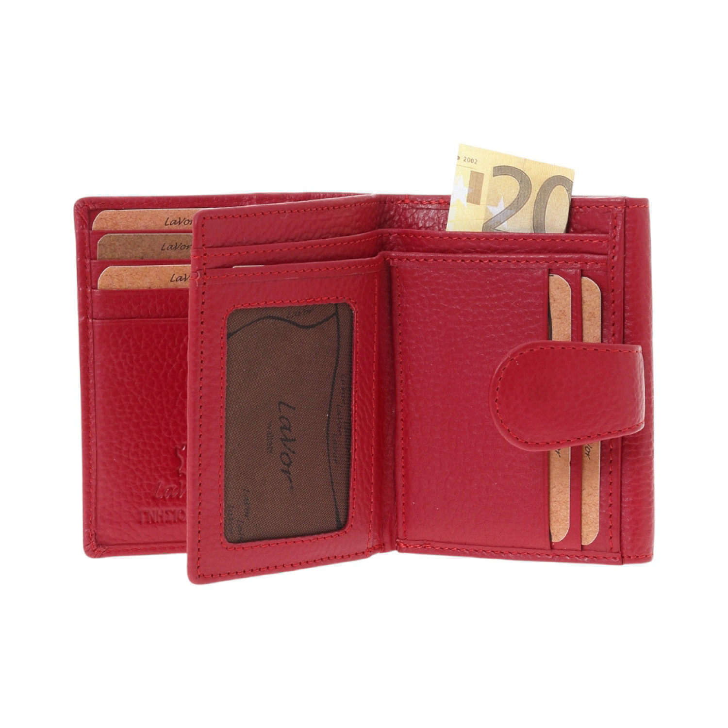 LaVor 1-6162 Γυναικείο Δερμάτινο Πορτοφόλι με Rfid Κόκκινο 1-6162-RED