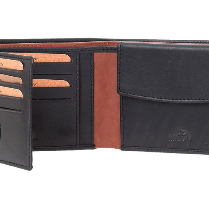 LaVor 1-6170 Ανδρικό Δερμάτινο Πορτοφόλι με RFID Μαύρο