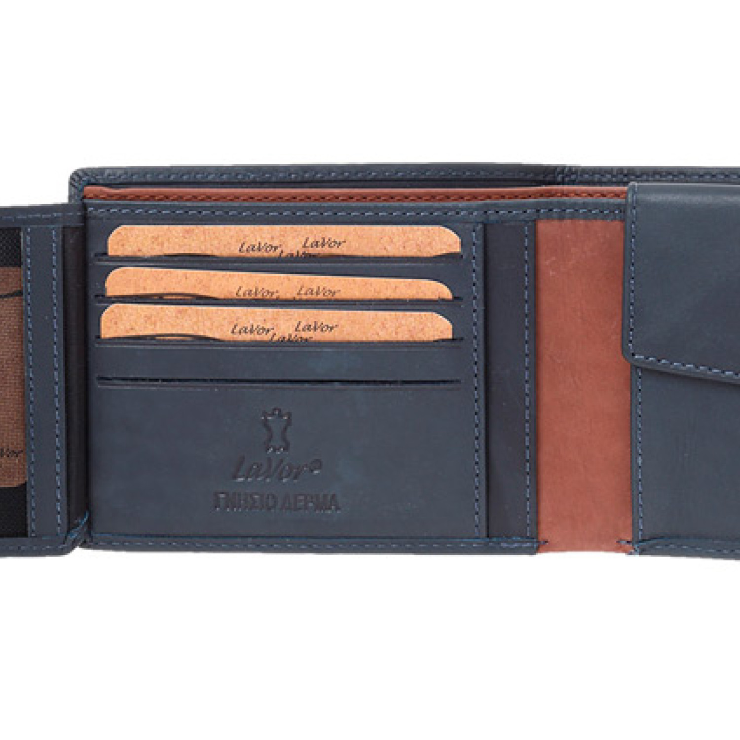 LaVor 1-6171 Ανδρικό Δερμάτινο Πορτοφόλι με RFID Μπλε