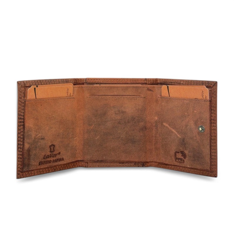 Lavor δερμάτινο αντρικό πορτοφόλι μικρού μεγέθους σε Χρώμα Καφέ 1-2128