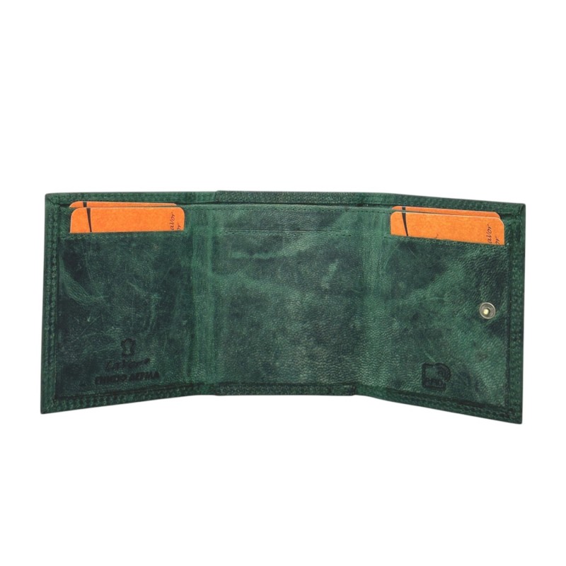 Lavor δερμάτινο αντρικό πορτοφόλι μικρού μεγέθους σε Χρώμα Πράσινο 1-2128