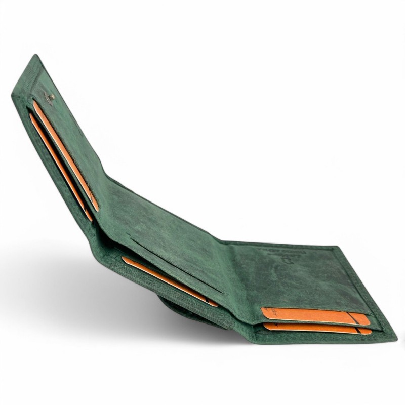 Lavor δερμάτινο αντρικό πορτοφόλι μικρού μεγέθους σε Χρώμα Πράσινο 1-2128