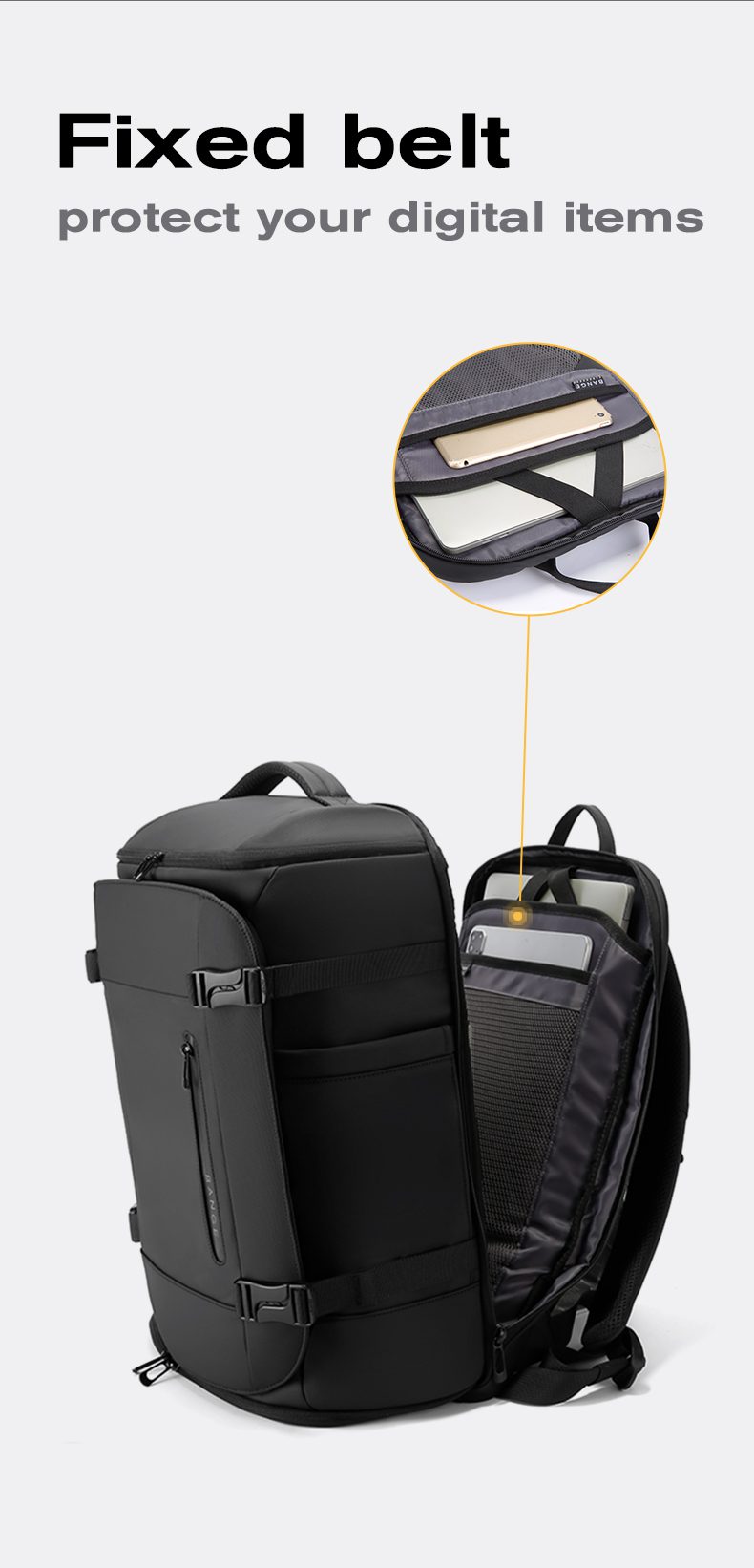 Σακίδιο πλάτης Ταξιδιού Bange 3029 μαύρο 