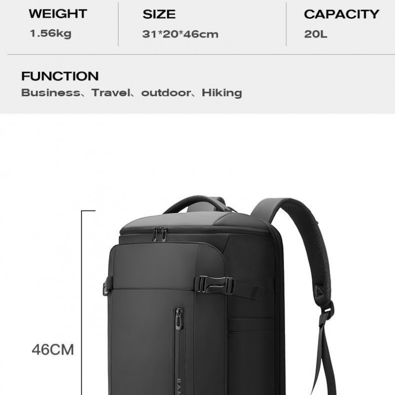 Σακίδιο πλάτης Ταξιδιού Bange 3029 μαύρο 