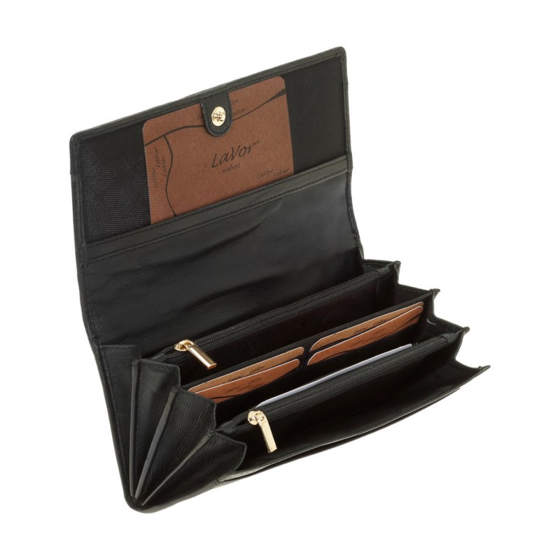 Γυναικειο Δερμάτινο Πορτοφόλι lavor-1-6022-black Μαυρο