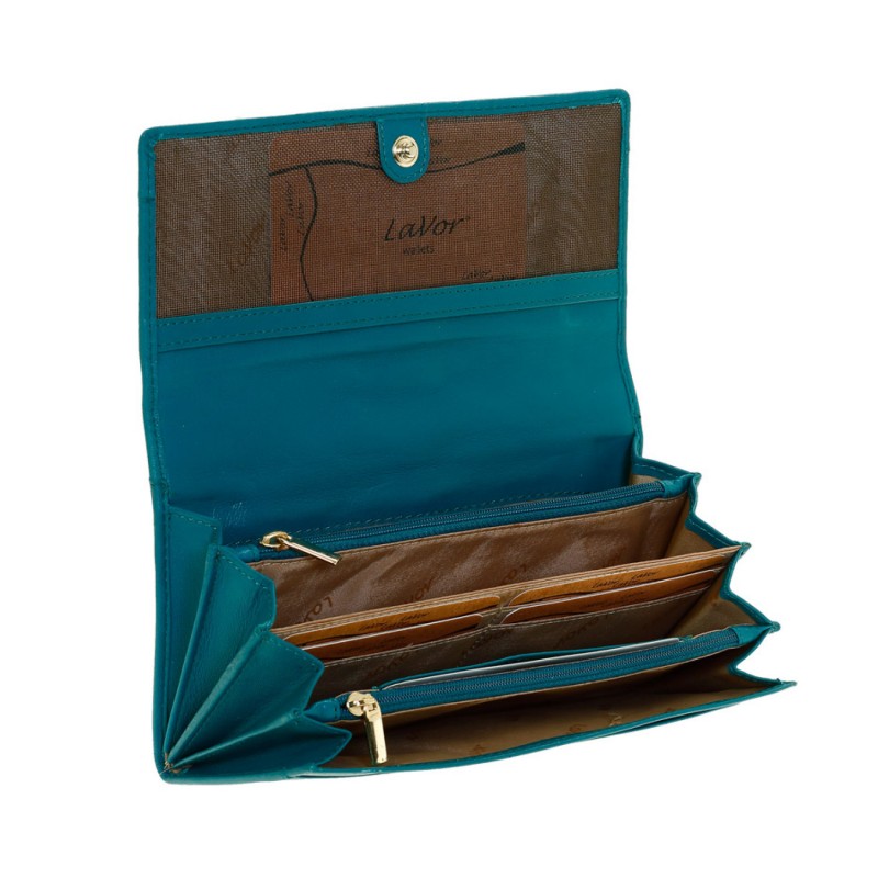 Γυναικειο Δερμάτινο Πορτοφόλι lavor-1-6022petrol Πετρολ