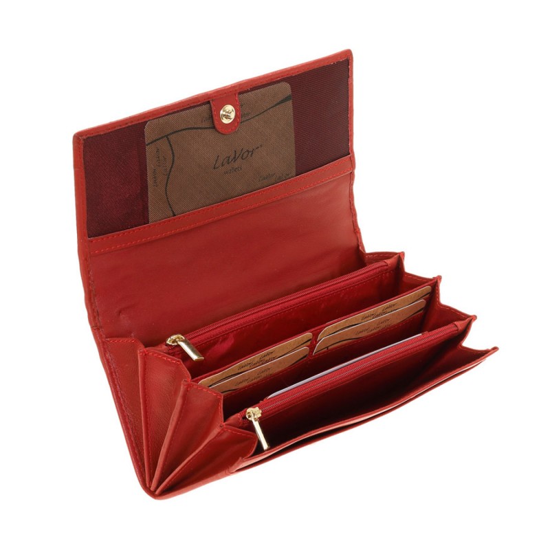 Γυναικειο Δερμάτινο Πορτοφόλι lavor-1-6022-red Κοκκκινο