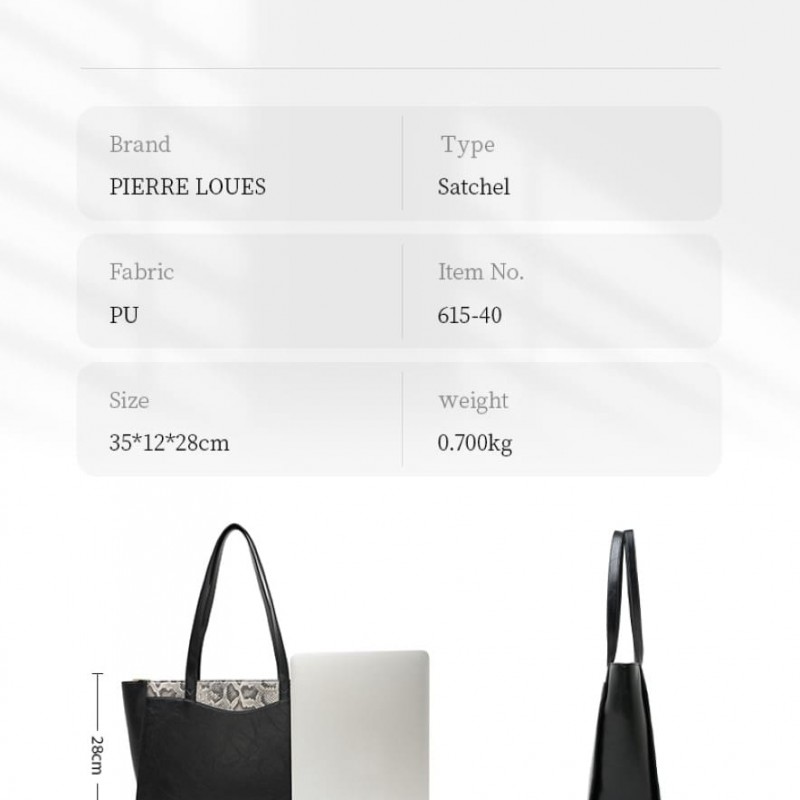 Γυναικεία Τσάντα Shopper Χειρός Pierre Loues PL615-40 μαύρο 