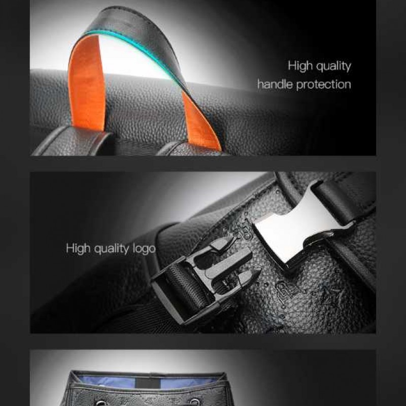 Δερμάτινο Σακίδιο 18L Laptop 15,6” Bopai 61-128821 μαύρο 