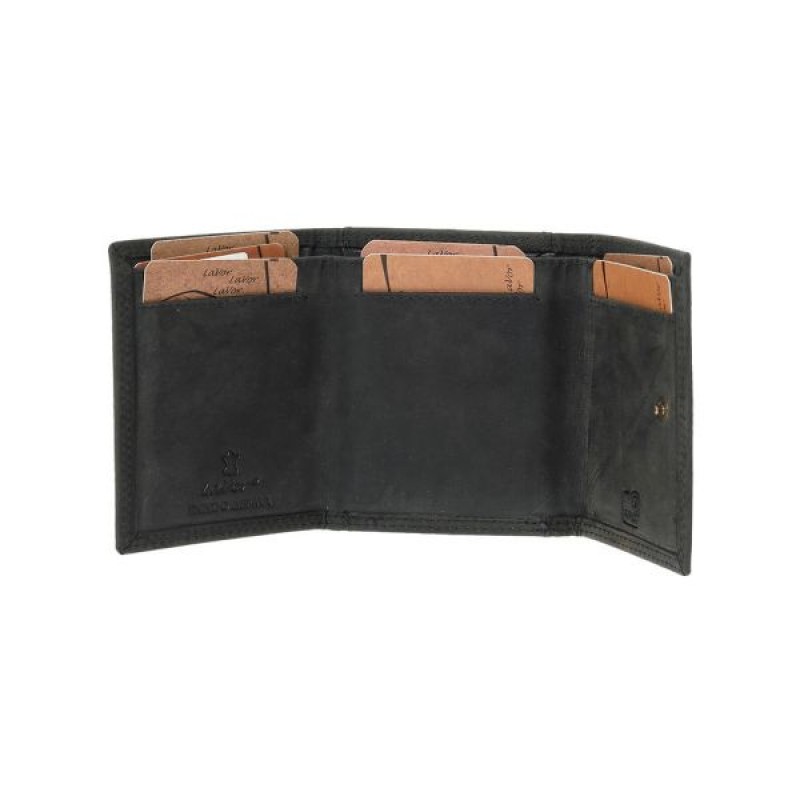 Δερμάτινο Ανδρικό Πορτοφόλι Μικρού Μεγέθους Lavor 1-2128 Μαύρο
