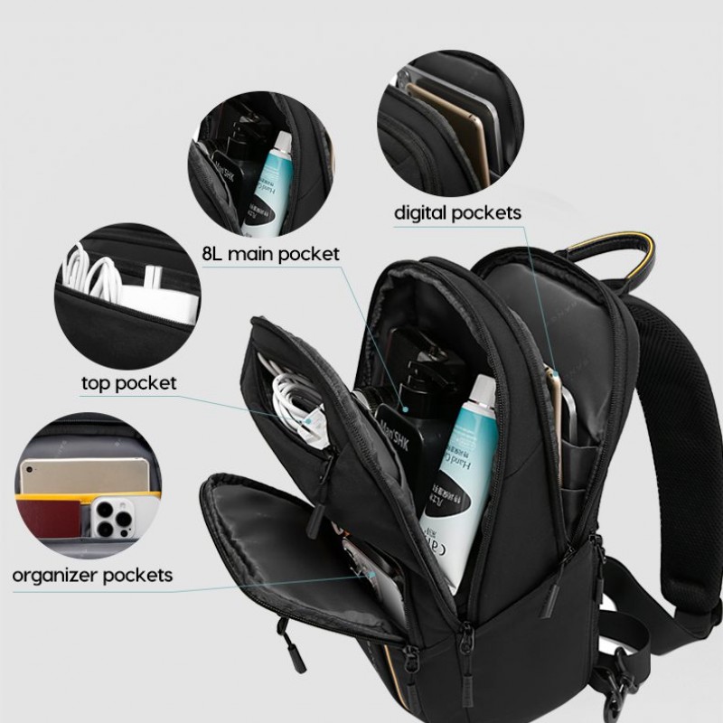 Τσαντάκι Στήθους Bange 7868 μαύρο 