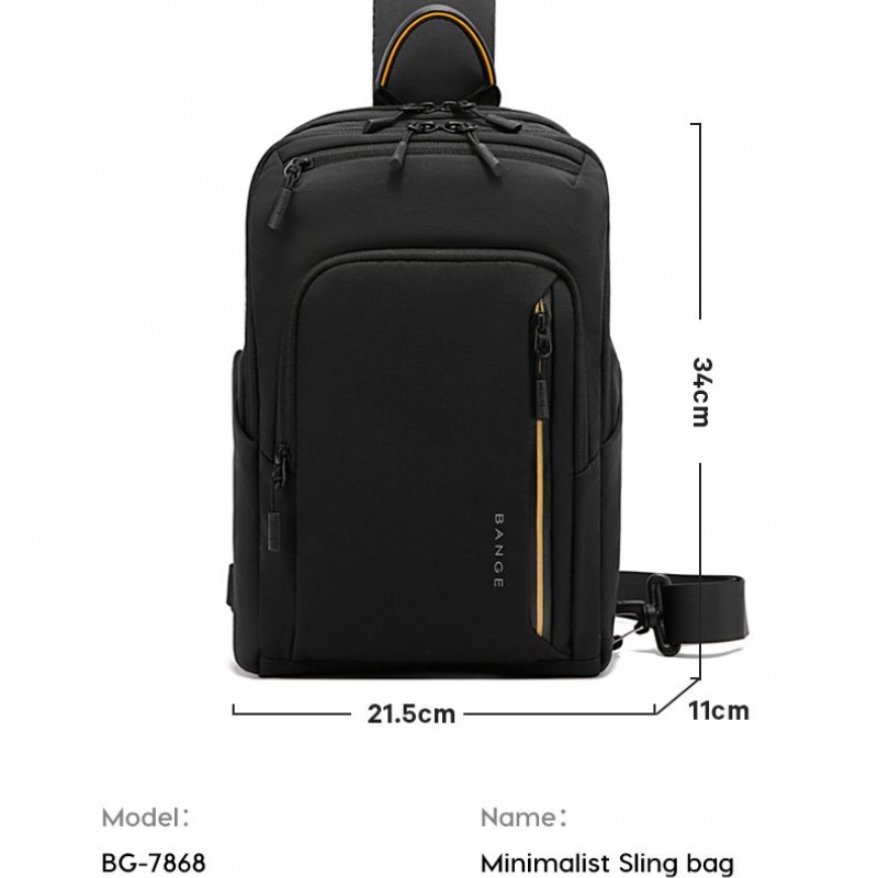 Τσαντάκι Στήθους Bange 7868 μαύρο 