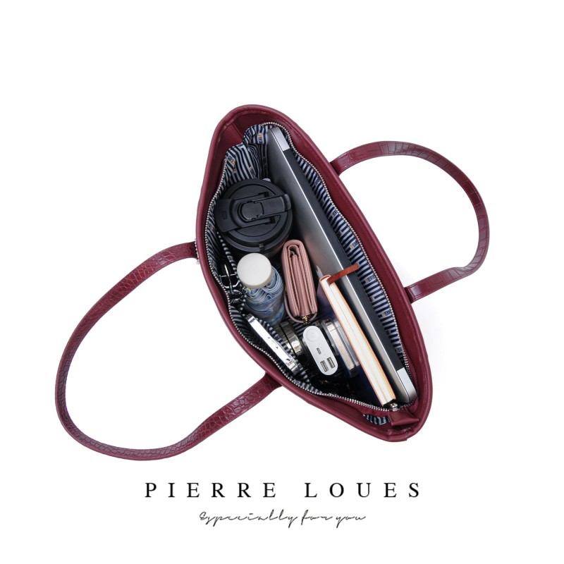Γυναικεία Τσάντα Ώμου Shopper Pierre Loues PL914-105 μπορντό 