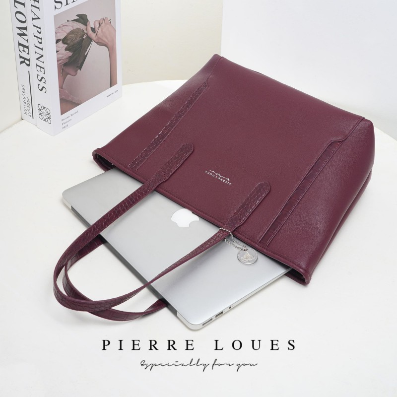 Γυναικεία Τσάντα Ώμου Shopper Pierre Loues PL914-105 μπορντό 