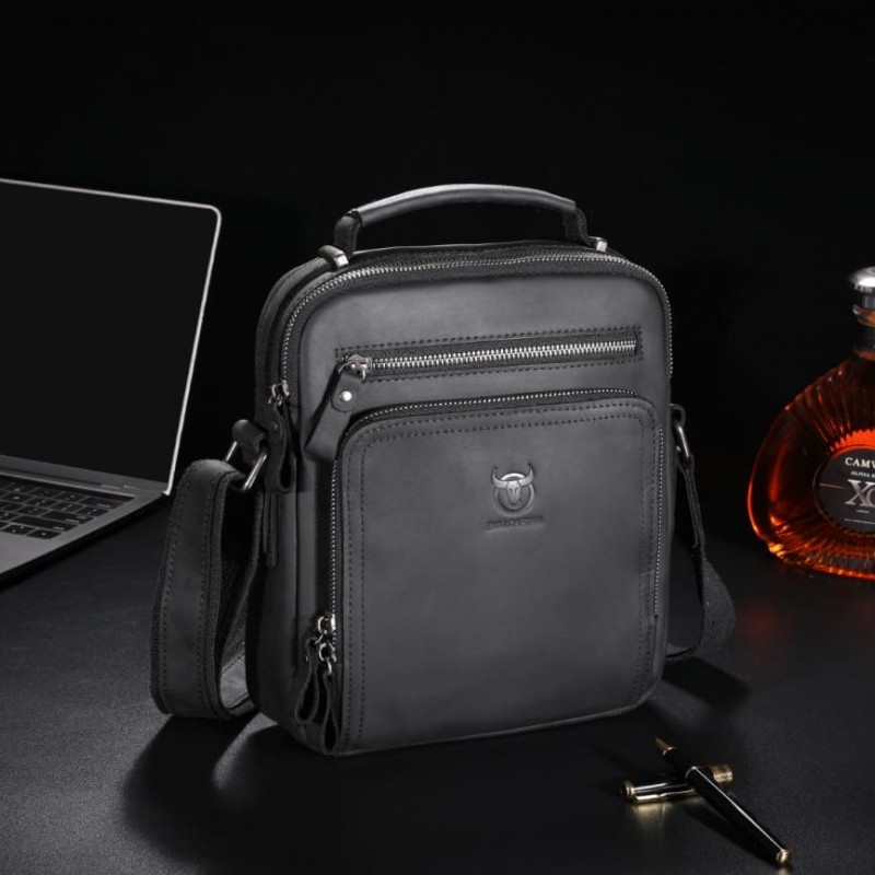 Δερμάτινο τσαντάκι ώμου Bull Captain DJB 0500-L μαύρο 