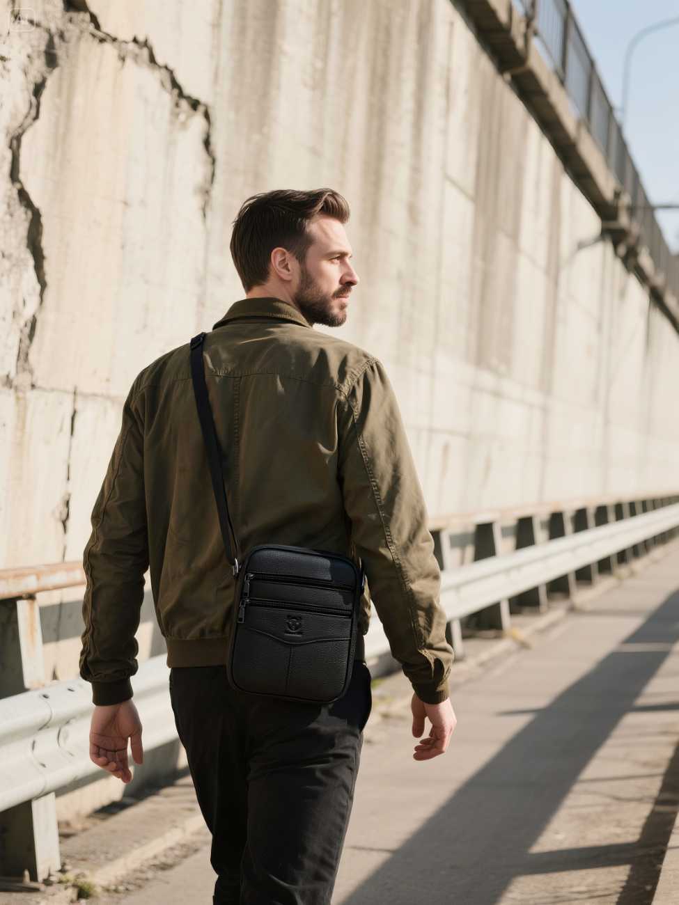 Τσαντάκι Ώμου Ανδρικό Bull Captain DJB 030 μαύρο 