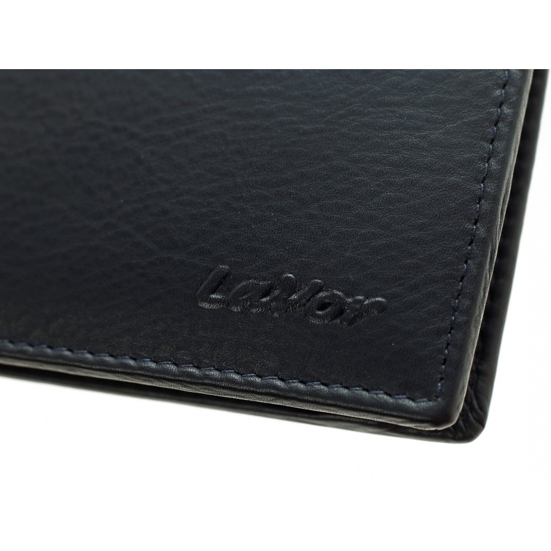 Ανδρικο δερματινο πορτοφολι με κουμπι σε ΜΠΛΕ χρωμα Lavor-1-6093