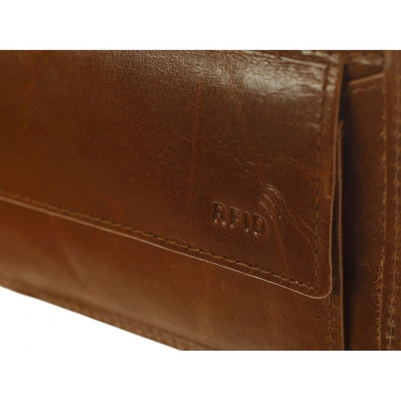 ΑΝΔΡΙΚΟ ΔΕΡΜΑΤΙΝΟ ΠΟΡΤΟΦΟΛΙ ΜΕ RFID LAVOR 1-3810 COGNAC 